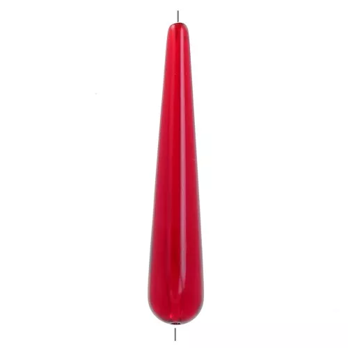 Perla in resina trasparente 38x7 mm - Rosso scuro x1
