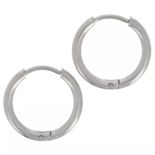 Orecchini rotondi da 13 mm - filo da 1,5 mm - acciaio inossidabile 304L x2