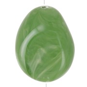 Perlina piatta irregolare 25x20 mm in resina opaca - Khaki marmorizzato x1