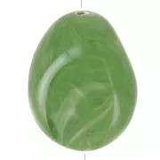 Perlina piatta irregolare 25x20 mm in resina opaca - Khaki marmorizzato x1