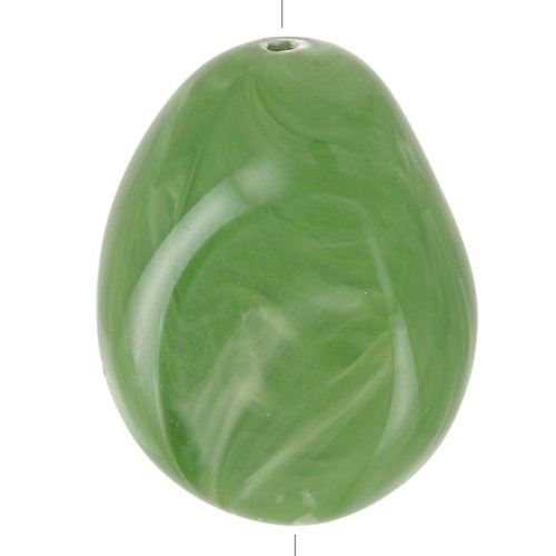 Perlina piatta irregolare 25x20 mm in resina opaca - Khaki marmorizzato x1