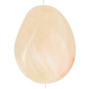 Perlina piatta irregolare 25x20 mm in resina traslucida - Beige - Rosé marmorizzato x1