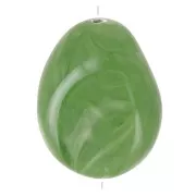 Perla piatta irregolare 22x17 mm in resina opaca - Cachi marmorizzato x1