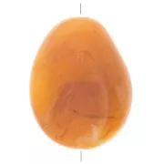 Perla piatta irregolare 22x17 mm in resina traslucida - Albicocca marmorizzata x1