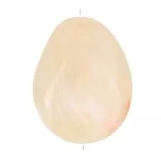 Perla piatta irregolare 22x17 mm in resina traslucida - Beige - Rosé marmorizzato x1