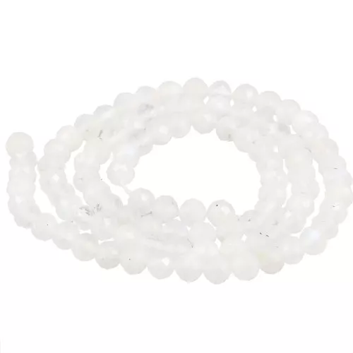 Perline rotonde facettées 4,5 mm - Pietra di luna x39cm