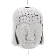 Testa di Budda mm. 10 Placcatura argento antico
