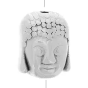Testa di Budda mm. 10 Placcatura argento antico