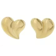 Orecchini a cuore 23x24 mm - Acciaio inossidabile 304L dorato x2