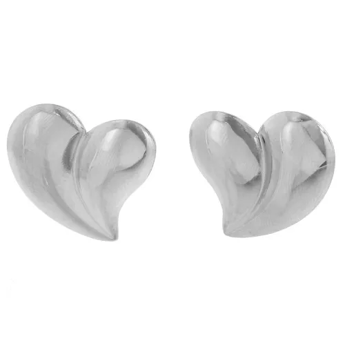 Orecchini a cuore 23x24 mm - acciaio inox 304L x2