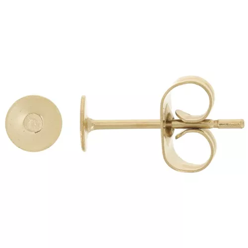 Orecchini a disco da 4 mm in acciaio inossidabile dorato 303L x2