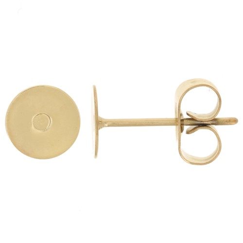 Orecchini a disco da 6 mm in acciaio inossidabile dorato 303L x2