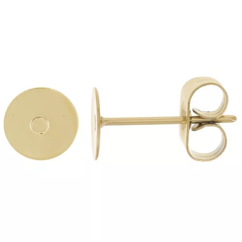 Orecchini a disco da 6 mm in acciaio inossidabile dorato 303L x20