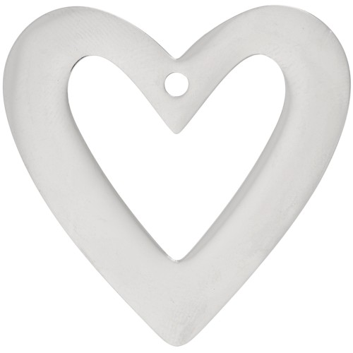 Pendenti cuore scavato 37x38 mm - Acciaio inossidabile 316L x2