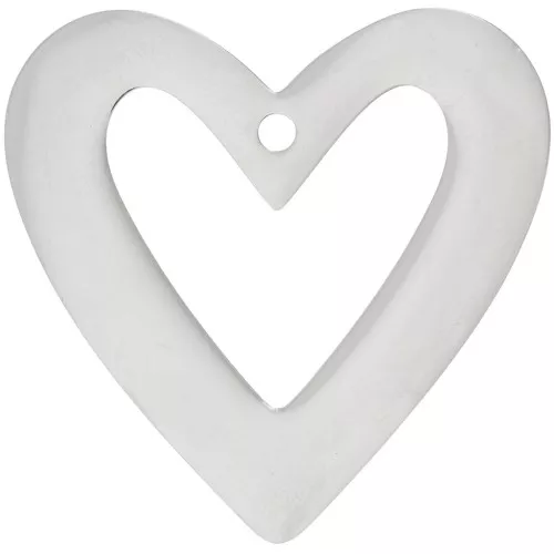Pendenti cuore scavato 37x38 mm - Acciaio inossidabile 316L x2