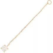 Pendente catena 43x4 mm con ossido di zirconio - placcato oro 3 micron x1