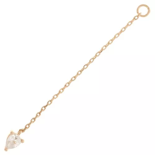 Pendente 43x4mm con pera in ossido di zirconio - placcato oro 3 micron x1