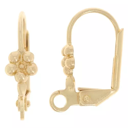 Monachelle fiore con anello da 16 mm - Dorato x4