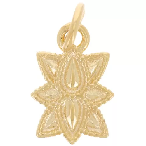 Pendente a forma di foglia etnica 14x9 mm - placcato oro 3 micron x1