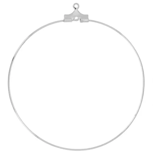 Orecchini a cerchio creolo da decorare 50 mm - con 1 foro - Argento x2
