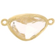 Distanziatore ovale irregolare 19x10 mm con CZ - Placcato oro 3 micron - Cristallo x1|raw }}