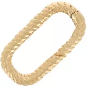 Chiusura moschettone ovale 17x9 mm effetto ritorto - placcatura oro 3 micron x1