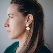 Orecchini perno cuore 14,5x14 mm in acciaio inox 316L x2