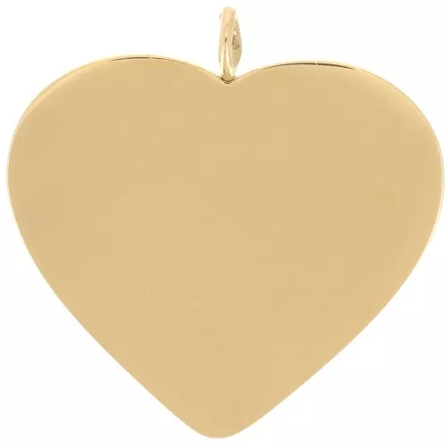 Pendenti cuore 19,5x19 mm - Acciaio inossidabile 316L dorato x2