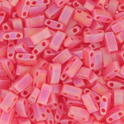 Perline Miyuki Half Tila 5x2.3x1.9mm HTL-140FR -Transparent Red Orange AB Mat x10g