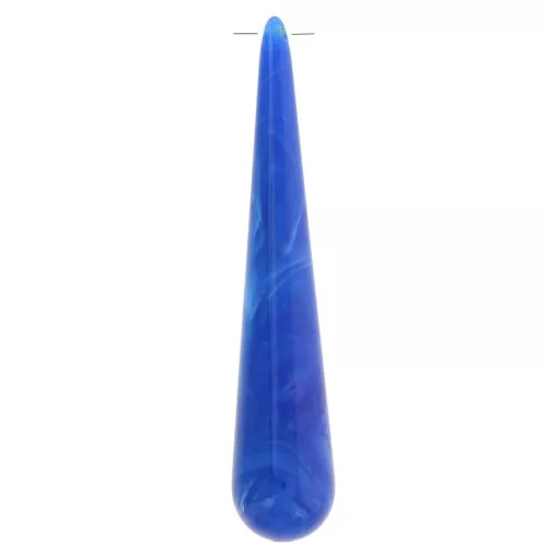 Pendente pera in resina opaca 61x12 mm - Blu royal marmorizzato x1