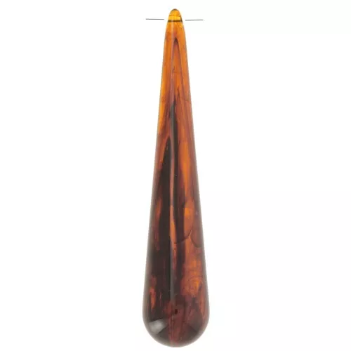 Pendente a forma di pera in resina traslucida 61x12 mm - Ambra marmorizzata x1