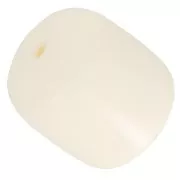 Perle tubolari in resina opaca 12x11 mm - Ecrù x6