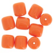 Perle tubolari opache in resina 12x11 mm - Arancione corallo x6