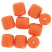 Perle tubolari opache in resina 12x11 mm - Arancione corallo x6