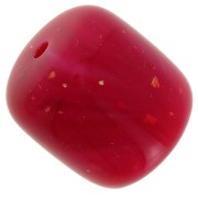 Perle tubolari di resina opaca 12x11 mm - Brillantini rosso scuro x6
