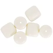 Perle in tubo di resina opaca 16x14 mm - Ecru x4
