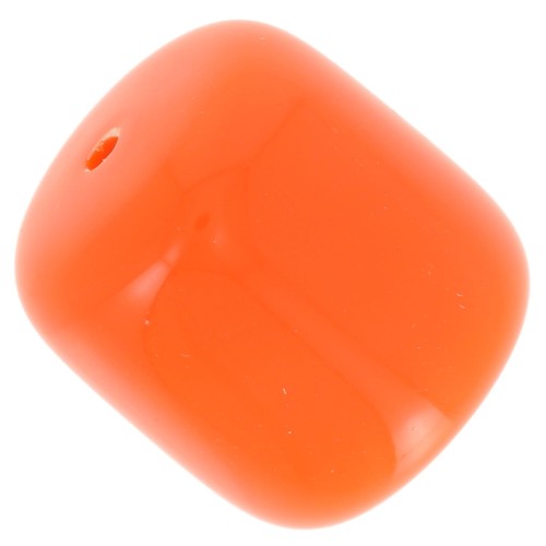 Perline tubolari in resina opaca 16x14 mm - Arancio corallo x4