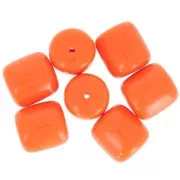 Perline tubolari in resina opaca 16x14 mm - Arancio corallo x4
