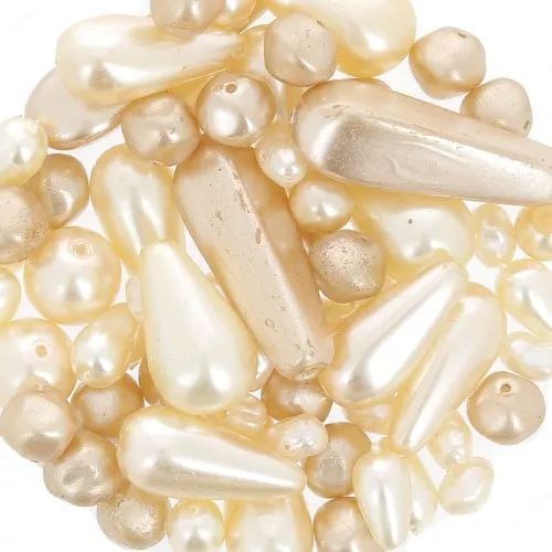 Assortimento di perle perlate bohémien - Crema 1 x50g