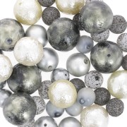 Assortimento di perle di Boemia - Verde - Argento x50g|raw }}