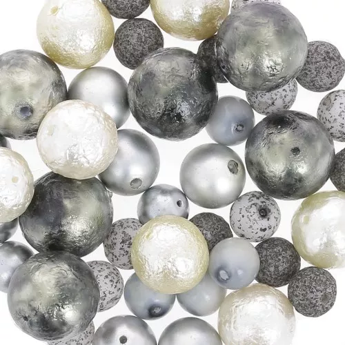 Assortimento di perle di Boemia - Verde - Argento x50g