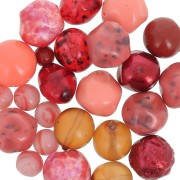 Assortimento di perle di Boemia - Multi rosso - Corallo x50g|raw }}