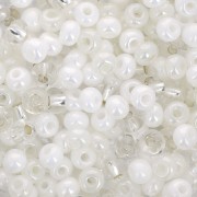 Preciosa Perle di semi 6/0 4 mm - Mix Bianco - Cristallo x20g