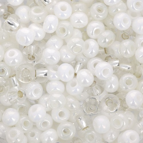 Perla Preciosa 6/0 4 mm - Mix bianco - Cristallo x20g