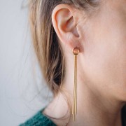 Orecchini maglia serpentina 100x10 mm - Acciaio inossidabile dorato 304L x2