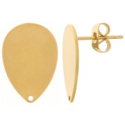 Orecchini goccia 17,5x12 mm con foro - Acciaio inossidabile 304 dorato x2|raw }}