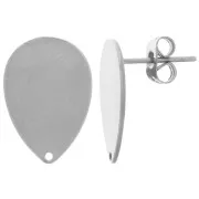 Orecchini goccia 17,5x12 mm con foro - Acciaio inox 304 x2
