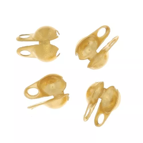 Terminali per catena maglia sfera da 2 mm - Acciaio inox 304 dorato x4