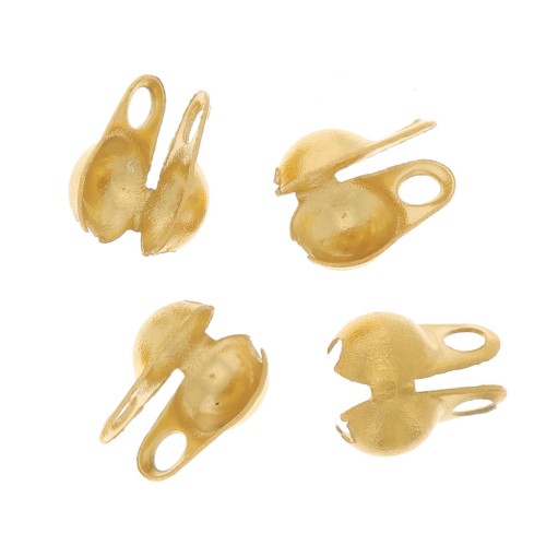 Terminali per catena maglia sfera da 3 mm - Acciaio inox 304 dorato x4