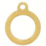 Pendente rotondo scavato 10 mm - Acciaio inossidabile 304 dorato x1